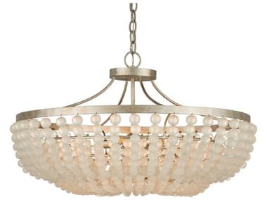 Currey & Company Chanteuse 4-Light Frosted Silver Granello Pendant CY90001323
