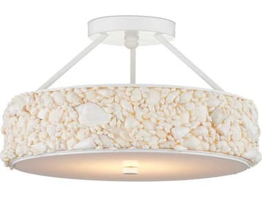 Currey & Company Turbinella 1-Light Natural Sugar White Semi Flush Mount CY90001324