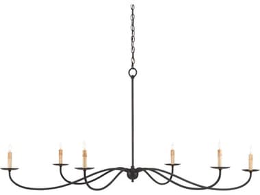 Currey & Company Saxon 6-Light Zanzibar Black Candelabra Chandelier CY9267