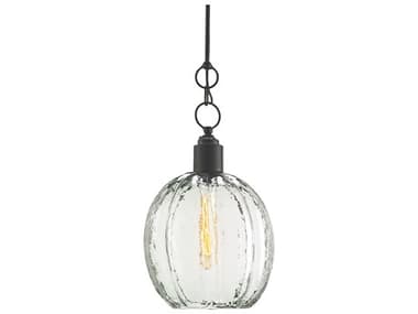 Currey & Company Aquaterra Old Iron Clear Bell Mini Pendant CY9514