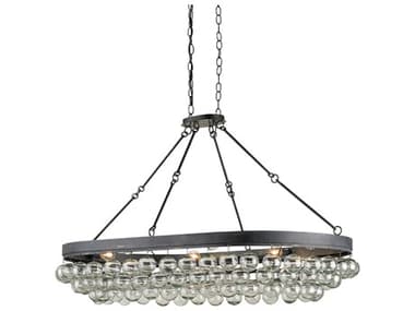 Currey & Company Balthazar 6-Light French Black Glass Globe Island Pendant CY9888