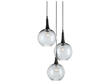 Currey & Company Beckett 3-Light Shirley Rust White Glass Globe Pendant CY9969