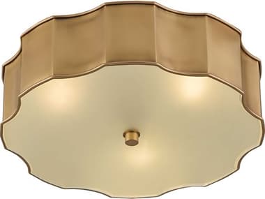 Currey & Company Wexford 19" Antique Brass Tiered Flush Mount CY99990001