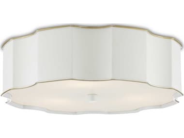 Currey & Company Wexford 19" 3-Light Snow White Gold LED Flush Mount CY99990067