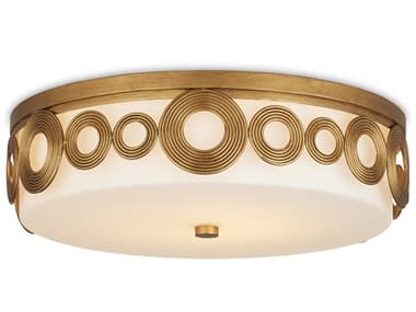 Currey & Company Gyges 1-Light Brass Drum Flush Mount CY99990076