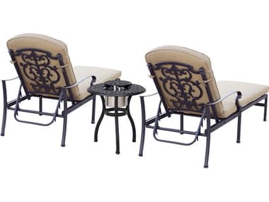 Darlee Outdoor Living Santa Barbara Cast Aluminum 3-Piece Patio Chaise Lounge Set with Cushions and 24'' Round Ice Bucket End Table DA2010103PC3360RQ