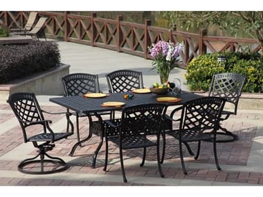 Darlee Outdoor Living Sedona Cast Aluminum 7-Piece Dining Set with Cushions and 42 x 72'' Rectangular Dining Table DA2010307PC30RE