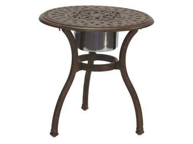 Darlee Outdoor Living Series 60 Cast Aluminum 24 Round End Table with Ice Bucket in Antique Bronze DA201060RQ