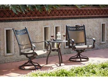 Darlee Outdoor Living Mountain View Cast Aluminum 3-Piece Set with 24 Inch Round End Table / Ice Bucket Insert in Antique Bronze DA2016103PC60RQ