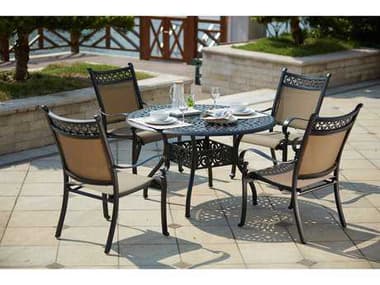 Darlee Outdoor Living Mountain View Cast Aluminum 5- Piece Dining Set with 48 Inch Dining Table in Antique Bronze DA2016105PC60C