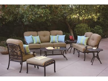 Darlee Outdoor Living Santa Monica Cast Aluminum Cushion Lounge Set DADL20587PC80ABS
