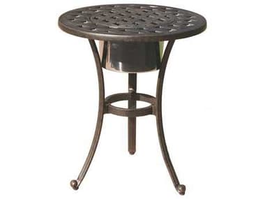 Darlee Outdoor Living Series 30 Cast Aluminum Antique Bronze 21 Round End Table with Ice Bucket DADL30RQ