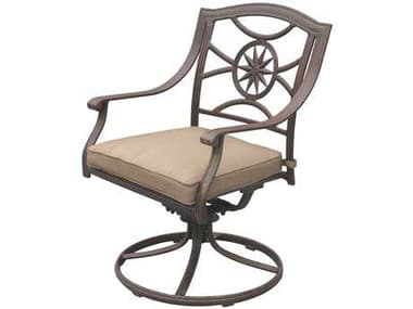 Darlee Outdoor Living Ten Star Cast Aluminum Antique Bronze Swivel Rocker Chair DADL5033