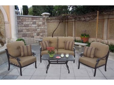 Darlee Outdoor Living Nassau Cast Aluminum Cushion Lounge Set DADL6034PC60BPILLOWS