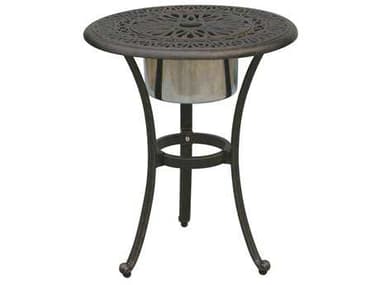 Darlee Outdoor Living Elisabeth Cast Aluminum Antique Bronze 21 Round End Table with Ice Bucket DADL707RQ