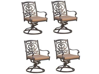 Darlee Outdoor Living Santa Barbara Cast Aluminum Antique Bronze Swivel Rocker Dining Arm Chair (Price Includes 4) DAN20101034