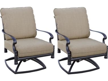 Darlee Outdoor Living Santa Barbara Cast Aluminum Swivel Rocker Club Chair with Cushions (Price Includes 2) DAN20101632