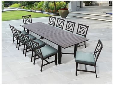 Darlee Outdoor Living Atlantis Walnut Aluminum Dining Set in Spa DAN235011PCSLESPA