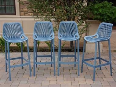 Darlee Outdoor Living All Space Resin Bar Stool in Blue Gray DAN238074BLUEGRAY