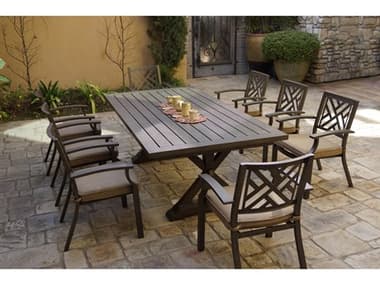 Darlee Outdoor Living Brooklyn Cast Aluminum Multi-Brown 9 Piece Dining Set with Cushions DAN279PC27RLD