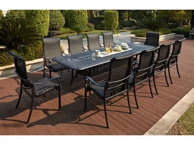 Darlee Outdoor Living Victoria Wicker Espresso 11 Piece Dining Set DAN50121011PC60LED