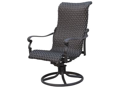 Darlee Outdoor Living Victoria Wicker Espresso Swivel Rocker Dining Arm Chair (Price Includes 4) DAN50121034