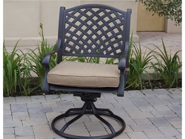 Darlee Outdoor Living Standard Nassau Cast Aluminum Antique Bronze Swivel Rocker Dining Arm Chair (Price Includes 4) DANDL1354