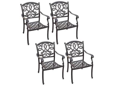 Darlee Outdoor Living Santa Monica Cast Aluminum Dining Chair with Cushion (Price Includes 4) DANDL205214