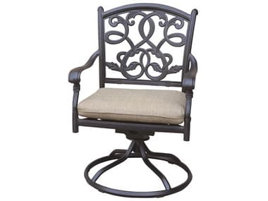 Darlee Outdoor Living Santa Monica Cast Aluminum Antique Bronze Swivel Rocker Dining Arm Chair (Price Includes 4) DANDL205234