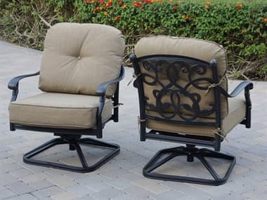 Darlee Outdoor Living Santa Monica Cast Aluminum Antique Bronze Swivel Rocker Lounge Chair (Price Includes 4) DANDL205634