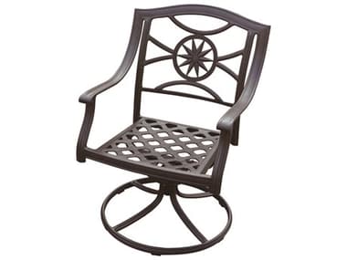 Darlee Outdoor Living Ten Star Cast Aluminum Antique Bronze Swivel Rocker Dining Arm Chair (Price Includes 4) DANDL50334