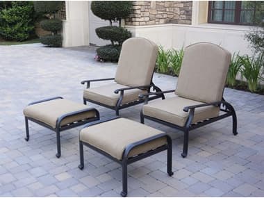Darlee Outdoor Living Elisabeth Cast Aluminum Adjustable Club Chair with Ottoman and Cushions (Price Includes 2) DANDL70912