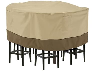 Duck Covers Veranda Pebble 96 Inch Tall Round Table & Chair Set Cover DC5578104150100