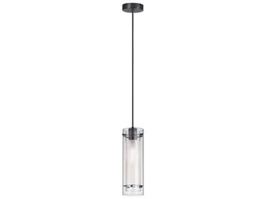 Dainolite Pasha 1-Light Matte Black Cylinder Mini Pendant DN22152CFMB