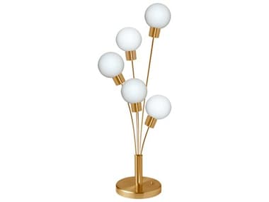Dainolite Budding Branch Aged Brass White Glass Buffet Lamp DN306TAGB