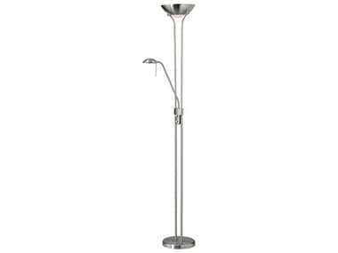 Dainolite Mother And Son Satin Chrome White Glass Floor Lamp DN505FSC
