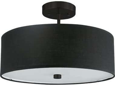 Dainolite Everly 3-Light Matte Black Drum Semi Flush Mount DN571143SFMBBK