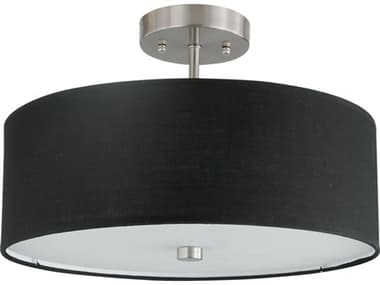 Dainolite Everly 3-Light Black Satin Chrome Drum Semi Flush Mount DN571143SFSCBK