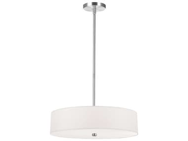 Dainolite Everly 4-Light White Polished Chrome Drum Pendant DN571204PPCWH