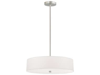 Dainolite Everly 4-Light White Satin Chrome Drum Pendant DN571204PSCWH