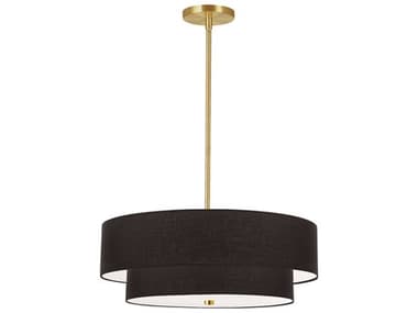 Dainolite Everly 4-Light Aged Brass Black Drum Tiered Pendant DN571224PAGBBK