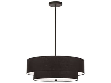 Dainolite Everly 4-Light Matte Black Drum Tiered Pendant DN571224PMBBK