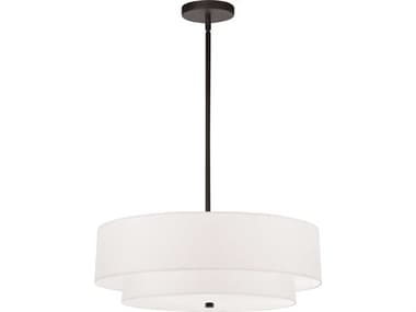 Dainolite Everly 4-Light Matte Black White Drum Tiered Pendant DN571224PMBWH