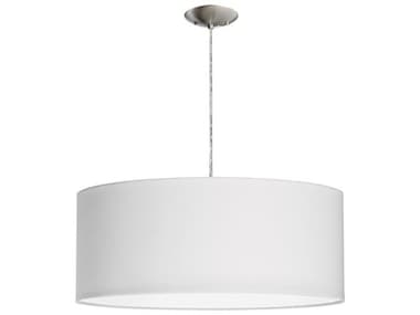 Dainolite Fabric Drum 3-Light Satin Chrome White Pendant DN572210SCWH