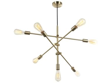 Dainolite Alexa 7-Light Aged Brass Sputnik Pendant DN817PAGB