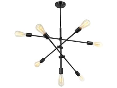 Dainolite Alexa 7-Light Matte Black Sputnik Pendant DN817PBK