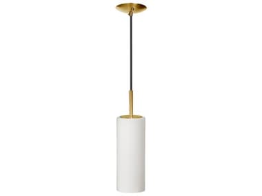 Dainolite Paza 1-Light Aged Brass Cylinder Mini Pendant DN83202AGBWH