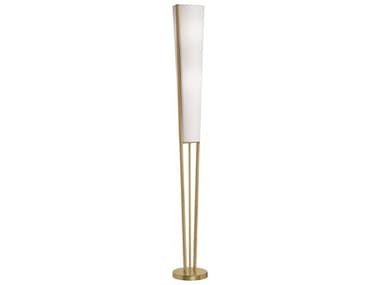 Dainolite Emotions Aged Brass White Fabric Floor Lamp DN83323FAGB