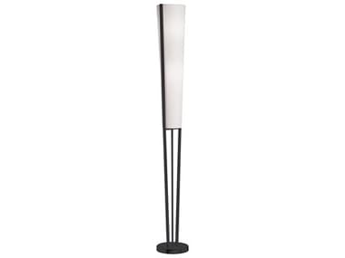 Dainolite Emotions Matte Black White Fabric Floor Lamp DN83323FMB
