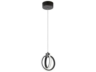 Dainolite Parson 1-Light Matte Black White Round Mini Pendant DN9228614LEDPMB